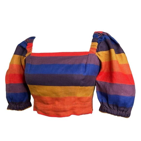 FARM Rio Multicolor Striped Crop Top - Picture 5 of 13